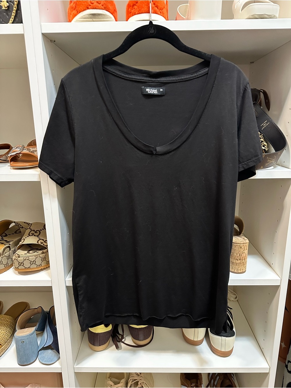 Michael Lauren DELANO CORE BOYFRIEND TEE BLACK size XS - Picture 2 of 3